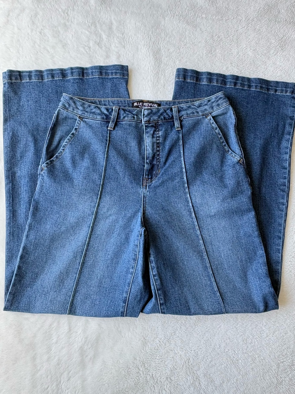 Blue Revival Wide Leg Jeans